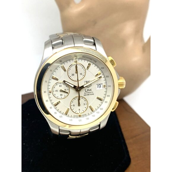 Tag Heuer Men's Watch CJF2150 Swiss Automatic Chronograph 18k Yellow Gold Steel - Picture 13 of 14